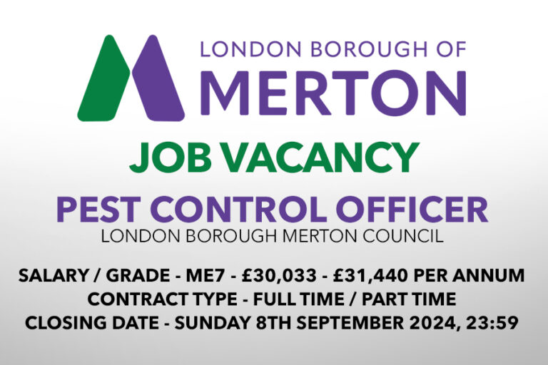 Pest Control Officer – Full or Part Time – Merton Council